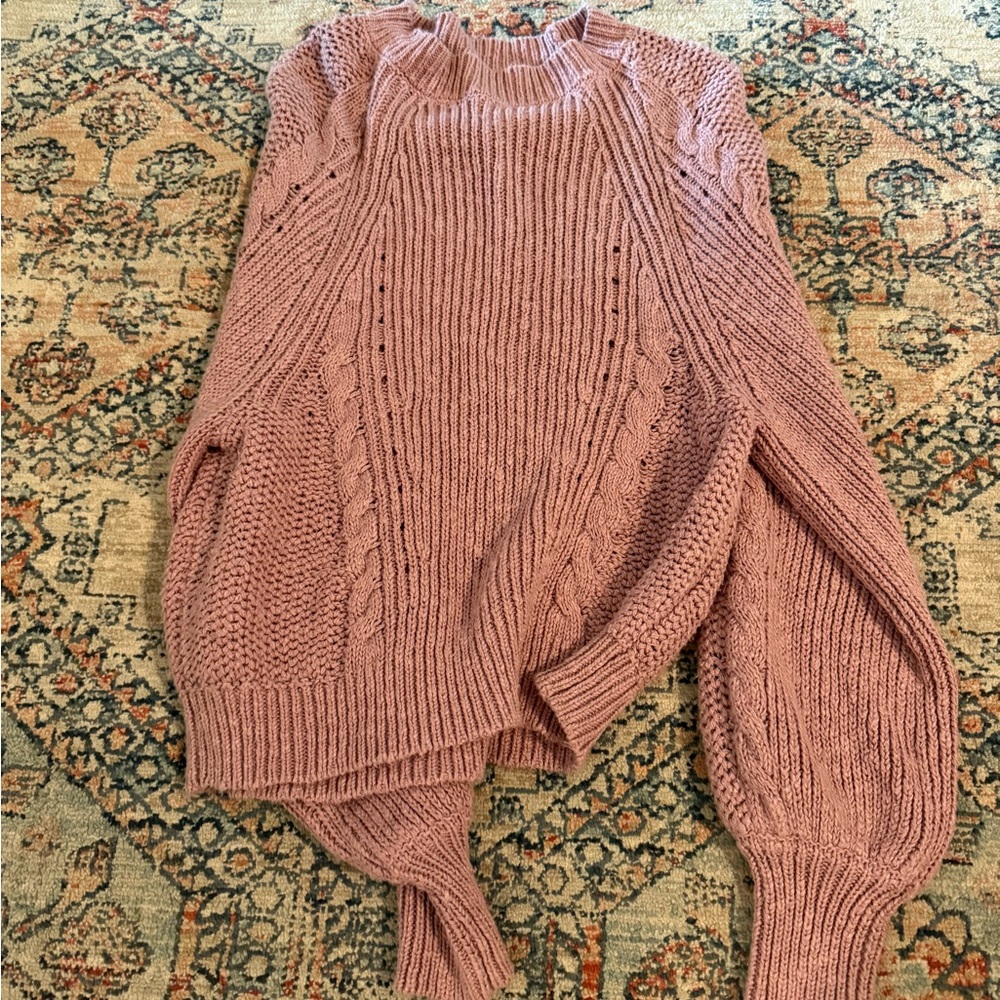 American Eagle Outfitters Mauve Cable Knit Sweater